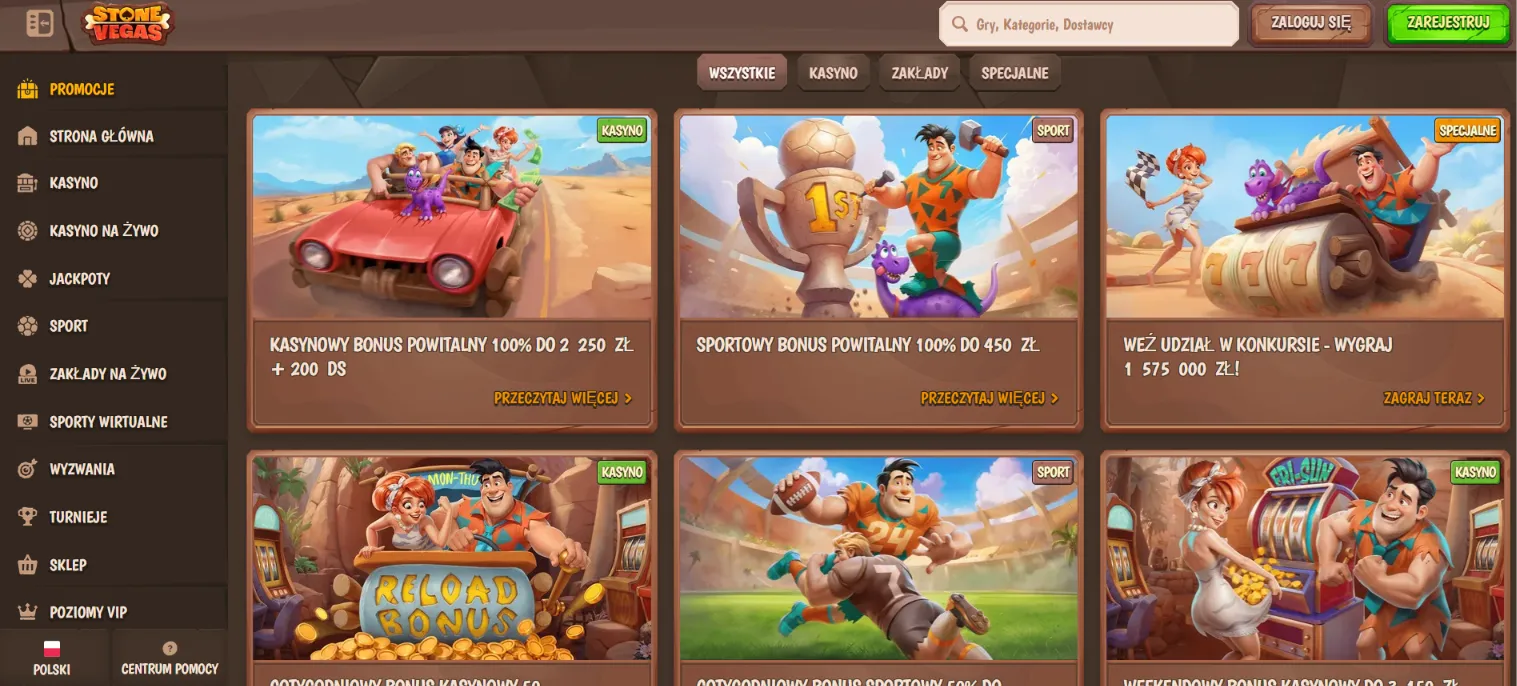 Promocje i bonusy w Stone Vegas Casino